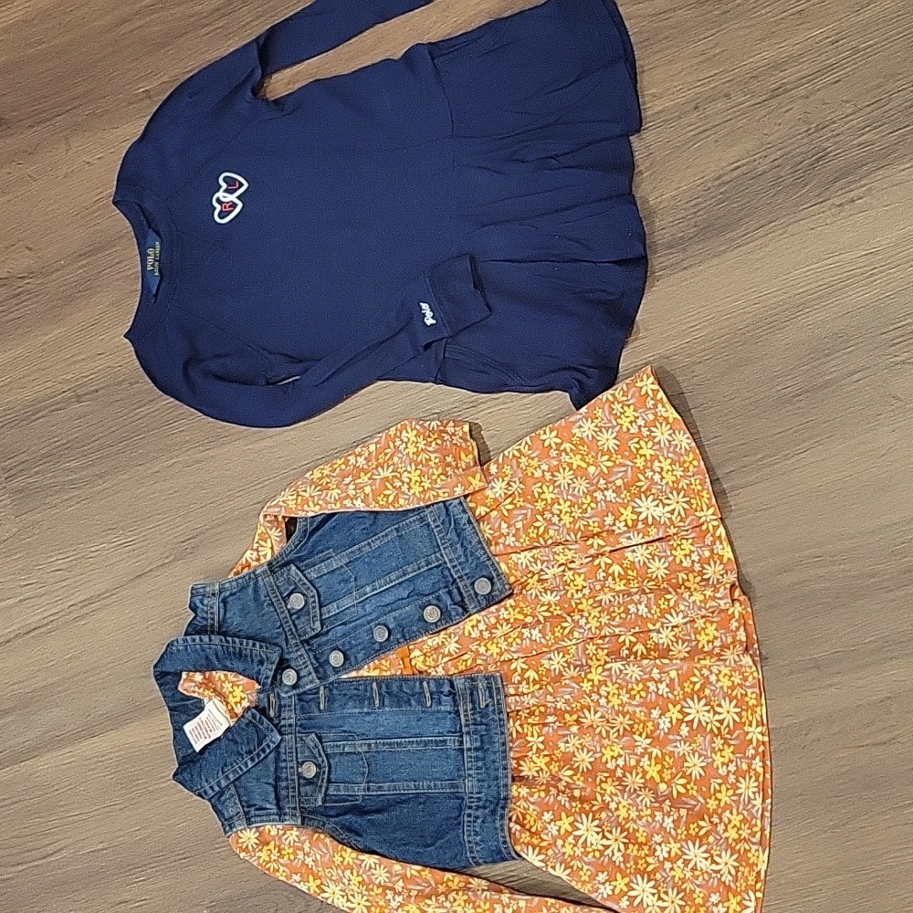Polo dress bundle 3-4t denim vest dress